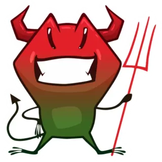 👺 diabo, tridente, vermelho, demônio, desenho animado telegram sticker