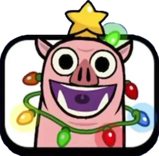 🤩 мультфильм, свинья, звезда, рождество, огоньки telegram sticker