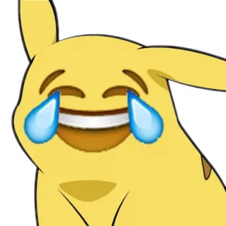 😂 Pikachu อีโมจิ, ร้องไห้, ตลก, ปิกาจู, โปเกมอน telegram sticker