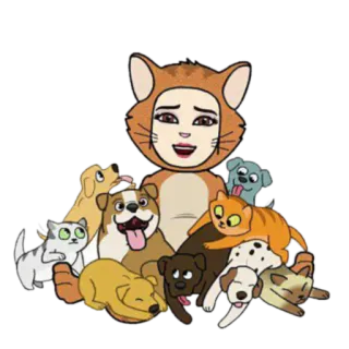 🐱 gatto, cani, animali, animale domestico, cartone animato, carino, amicizia telegram sticker