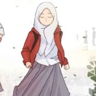 ℹ️ Hijab, Muslimah, Gadis, Pelajar, Anime, Kartun telegram sticker