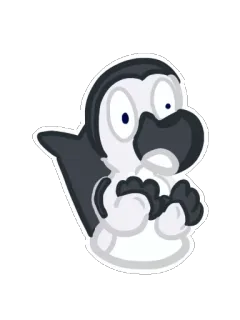 😱 pinguïn, cartoon, dier, vogel, sticker telegram sticker