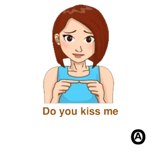 😉 Do you kiss me beso, amor, romance, chica, pregunta telegram sticker