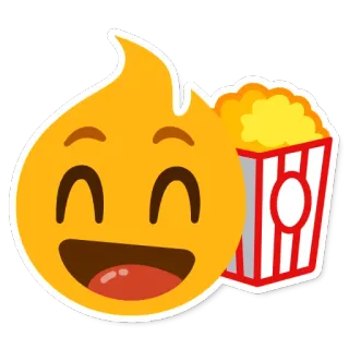🌽 emoji, popcorn, happy, watching, movie whatsapp sticker