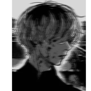 🖤 anime, manga, gore, sad, bloody, teen, scars whatsapp sticker