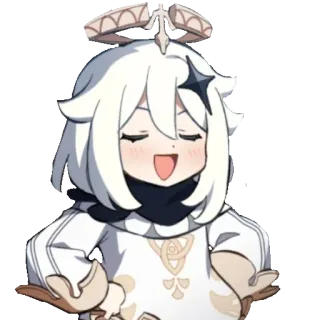 😄 Paimon Genshin Impact 페이몬, 원신, 애니메이션, 비디오 게임, 캐릭터, 귀여운 telegram sticker