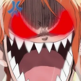 🤬 raiva, zangado, anime, desenho animado, monstro, dentes telegram sticker