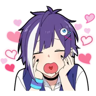 🥰 anime, cartoon, cute, hearts, love, character, animated telegram sticker