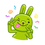 ✌️ กระต่าย, สัญลักษณ์สันติภาพ, น่ารัก, การ์ตูน, สติกเกอร์ telegram sticker