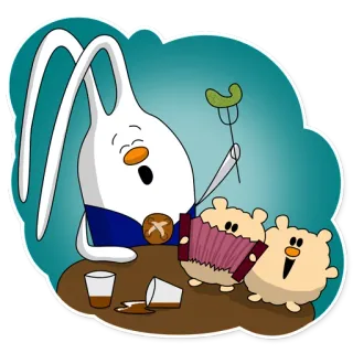 😂 cartoon, rabbit, accordion, party, beer, celebration telegram sticker