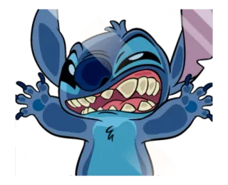😰 Stitch Lilo & Stitch Cartone animato, Blu, Alieno, Disney, Arrabbiato telegram sticker