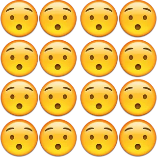 😮 Emoji, Sorprendido, Impactado, Cara, Amarillo, Expresión whatsapp sticker