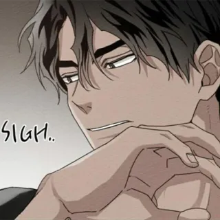 ♥️ SIGH.. sospiro, uomo, espressione, faccia telegram sticker