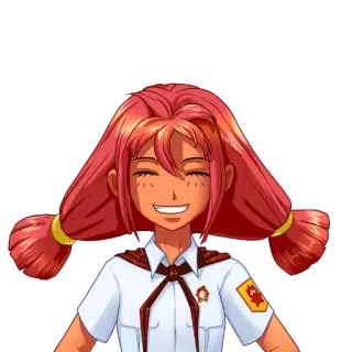 😄 Anime, Menina, Soviético, Pioneiro, Alegre, Sorrindo telegram sticker
