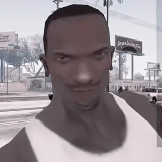 🥞 CJ Grand Theft Auto: San Andreas CJ, Carl Johnson, Grand Theft Auto, San Andreas, Gra wideo, Postać telegram sticker