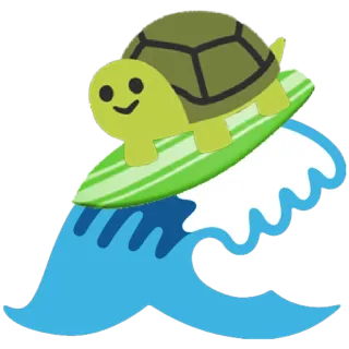 🌊 tartaruga, surf, onda, tartaruga marina, oceano telegram sticker