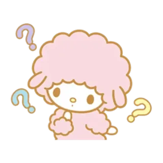 ✳️ คำถาม, น่ารัก, การ์ตูน, ลูกแกะ, คาวาอิ telegram sticker