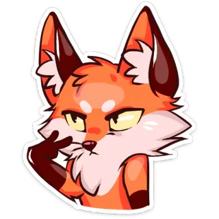 👀 лиса, животное, милый, мультфильм, оранжевый, уши whatsapp sticker