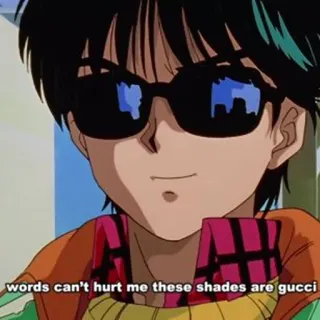 😎 words can't hurt me these shades are gucci Anime, Kacamata hitam, Gucci, Naungan, Kartun whatsapp sticker