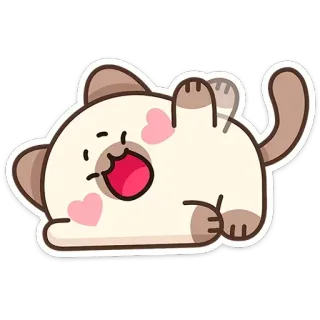 🐱 Katze, Tier, Sticker, süß, Cartoon, Herz, spielerisch telegram sticker