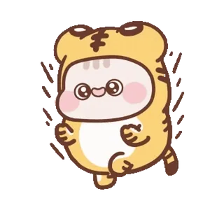 😋 kucing, harimau, binatang, imut, kartun, stiker telegram sticker