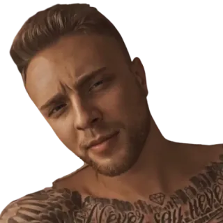 😊 uomo, tatuaggio, ritratto, maschio, persona, tipo telegram sticker