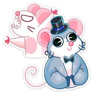 🙂 rato, desenho animado, animal, fofo, personagem, ilustração whatsapp sticker