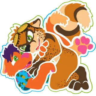 🥴 anthropomorph, Furry, Tier, süß, Charakter, Cartoon telegram sticker