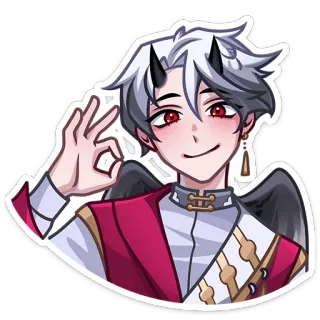 👌 anime, sticker, devil, character, demon telegram sticker