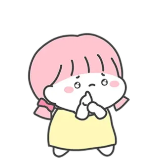 🥺 sticker, cartoon, süß, anime, mädchen, rosa haare telegram sticker