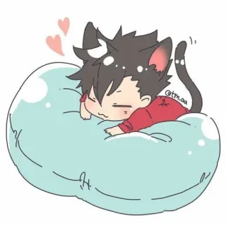 😴 Katze, Anime, Kawaii, Süß, Schläfrig, Chibi telegram sticker