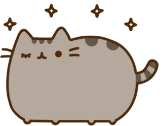😉 Pusheen cat, cute, kawaii, sleepy, lazy, cartoon telegram sticker