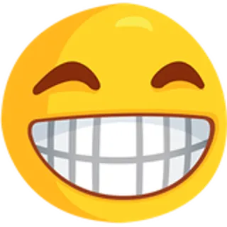 😁 emoji, uśmiech, szczęśliwy, kreskówka, radosny, słodki telegram sticker