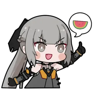 ☝️ アニメ, ちび, スイカ, かわいい, 可愛い telegram sticker