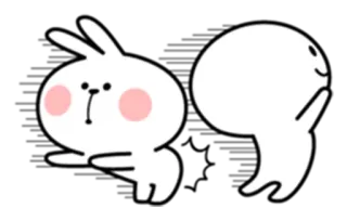 👊 зайчик, милый, животное, каваи, наклейка telegram sticker
