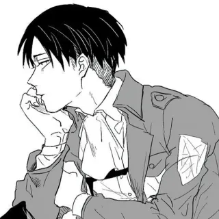😐 Levi Ackerman Attack on Titan Anime, Mangá, Ataque dos Titãs, Levi, Levi Ackerman, Fanart, Personagem, Ilustração telegram sticker