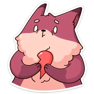 💔 狐狸, 爱心, 心碎, 悲伤, 卡通, 贴纸 telegram sticker
