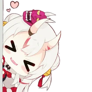 😝 Anime, Kawaii, Mignon, Chibi, Coeur, Masque de démon telegram sticker