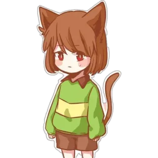 😿 Chara Undertale chara, undertale, anime, cute, cat telegram sticker
