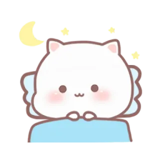 💗 gato, dormir, lindo, luna, estrellas, almohada telegram sticker