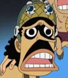🤌 Usopp One Piece anime, kreskówka, postać, śmieszne, manga, twarz, wyraz whatsapp sticker