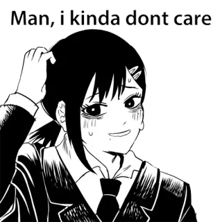 😅 Man, i kinda dont care Meme, Anime, Expresión, Me da igual, Manga telegram sticker