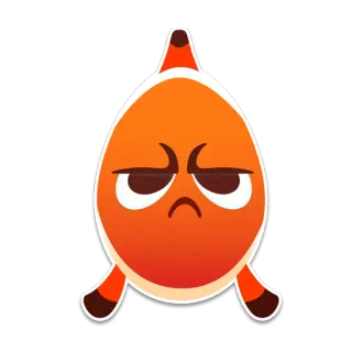 ☹️ злой, рыба, мультик, оранжевый, персонаж, выражение telegram sticker