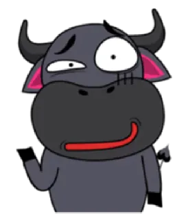 🤔 trâu, hoạt hình, động vật, nhãn dán, hài hước, nhân vật telegram sticker