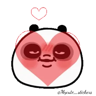 ❤️ Panda, Corazón, Amor, Lindo, Dibujos animados, Ilustración telegram sticker