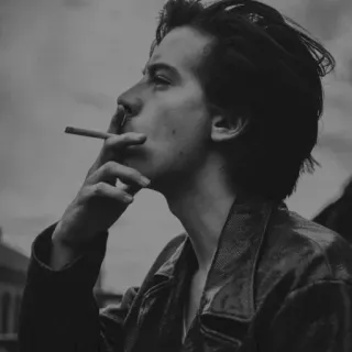 🙂 smoking, cigarette, black and white, man, portrait, person telegram sticker