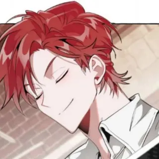 🇦🇱 anime, manga, red hair, smiling, character, male, illustration telegram sticker