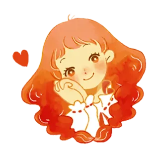 😍 Mädchen, süß, kawaii, Herz, Cartoon, Anime, freundlich telegram sticker