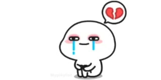 🍚 triste, coração partido, chorando, emoção, adesivo whatsapp sticker