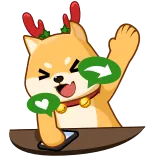 💚 собака, животное, милый, олень, мультфильм telegram sticker